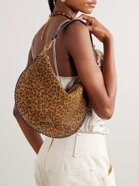 Isabel Marant Oskan Soft leather-trimmed leopard-print suede shoulder bag $1,350